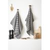 Lot de 2 essuie-mains 50x70 cm Gaze de coton tissée teinte VICKIE Truffe