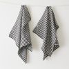 Lot de 2 essuie-mains 50x70 cm Gaze de coton tissée teinte VICKIE Truffe