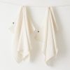 Lot de 2 essuie-mains 50x70 cm Gaze de coton tissée teinte VICKIE Pampa