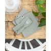 Lot de 3 serviettes 40x40 cm Gaze de coton unie GAÏA Eucalyptus