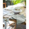 Lot de 3 serviettes 40x40 cm Gaze de coton unie GAÏA Eucalyptus