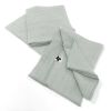 Lot de 3 serviettes 40x40 cm Gaze de coton unie GAÏA Eucalyptus