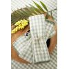 Lot de 3 serviettes 40x40 cm Gaze de coton tissée teinte VICKIE Eucalyptus