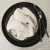 Lot de 3 serviettes 40x40 cm Gaze de coton tissée teinte VICKIE Pampa