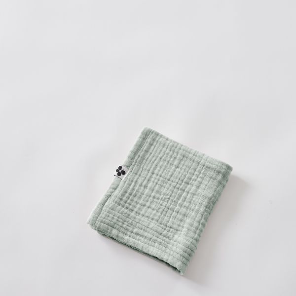 Serviette invité 30x50 cm Gaze de coton unie GAÏA Eucalyptus