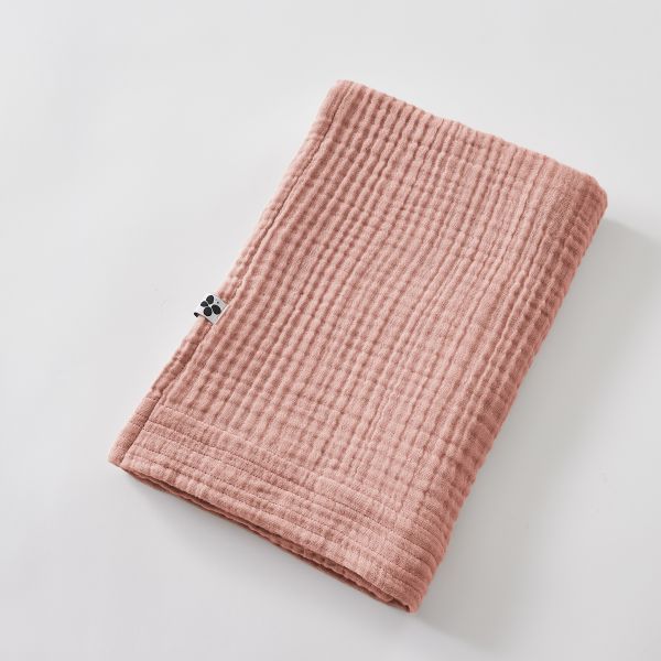 Drap de douche 70x130 cm Gaze de coton unie GAÏA Rose pêche