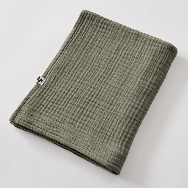 Drap de bain 90x150 cm Gaze de coton unie GAÏA Romarin