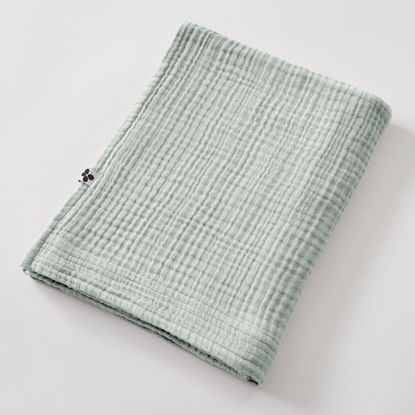 Drap de bain 90x150 cm Gaze de coton unie GAÏA Eucalyptus