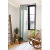 Rideau ajustable + 8 anneaux pince 140x300 cm Gaze de coton unie GAÏA Eucalyptus