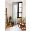 Rideau ajustable + 8 anneaux pince 140x300 cm Gaze de coton unie GAÏA Eucalyptus