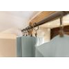 Rideau ajustable + 8 anneaux pince 140x300 cm Gaze de coton unie GAÏA Eucalyptus