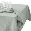 Nappe rectangle 150x350 cm Gaze de coton unie GAÏA Eucalyptus