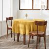 Nappe ronde 180 cm Gaze de coton unie GAÏA Safran