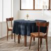 Nappe ronde 180 cm Gaze de coton unie GAÏA Minuit