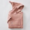 Poncho enfant mixte 2/5 ans Gaze de coton unie GAÏA Rose pêche