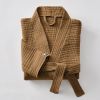Peignoir kimono mixte S/M Gaze de coton unie GAÏA Camel
