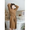 Peignoir kimono mixte S/M Gaze de coton unie GAÏA Camel