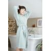 Peignoir kimono mixte S/M Gaze de coton unie GAÏA Eucalyptus
