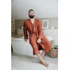 Peignoir kimono mixte L/XL Gaze de coton unie GAÏA Terracotta