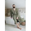 Peignoir kimono mixte L/XL Gaze de coton unie GAÏA Romarin