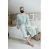 Peignoir kimono mixte L/XL Gaze de coton unie GAÏA Eucalyptus