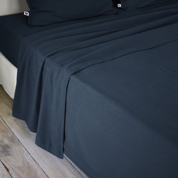 Drap plat 240x300 cm Flanelle unie CANDICE Nuit