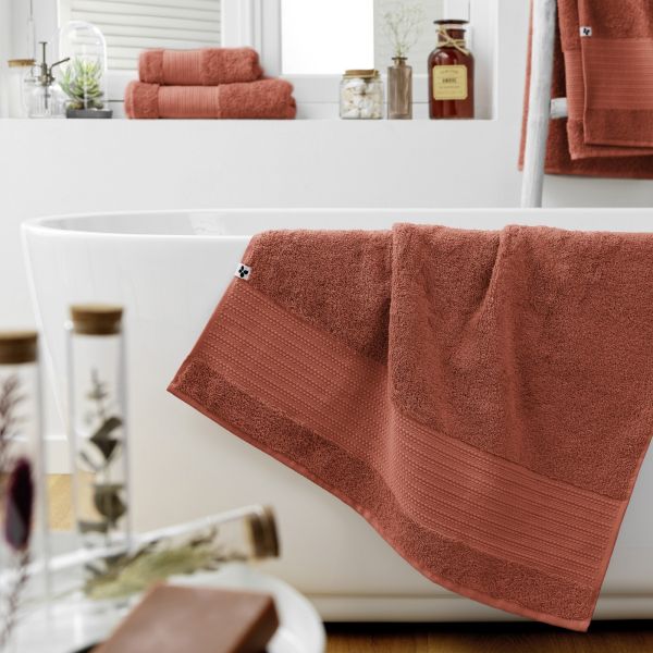 Serviette de douche 70x130 cm GARANCE Terracotta