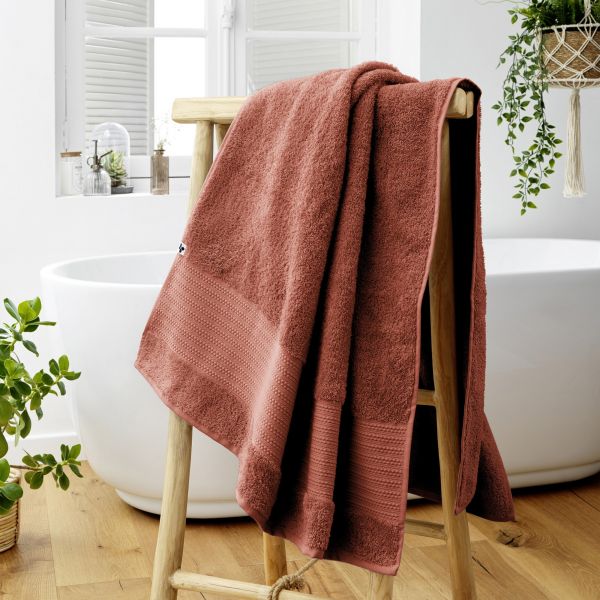 Serviette de bain 90x150 cm GARANCE Terracotta