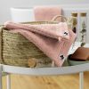 Lot de 2 gants 15x21 cm Éponge unie GARANCE Rose poudré