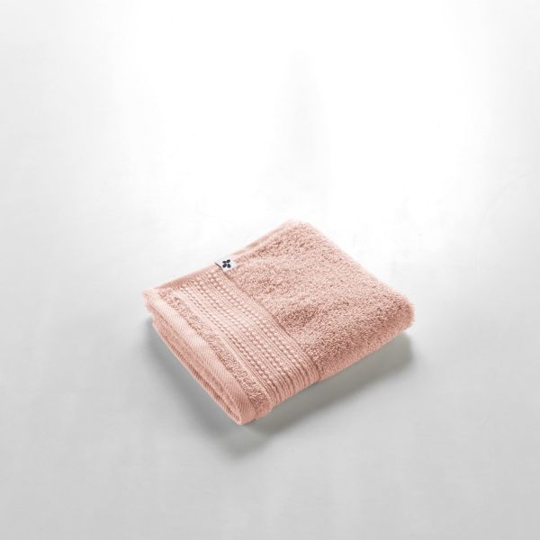 Serviette invité 30x50 cm Éponge unie GARANCE Rose poudré