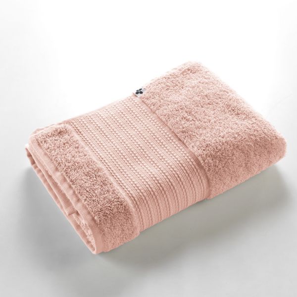 Drap de douche 70x130 cm Éponge unie GARANCE Rose poudré