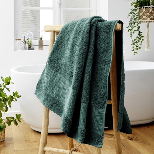 Drap de bain 90x150 cm Éponge unie GARANCE Emeraude