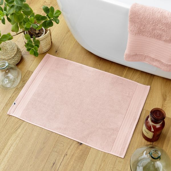 Tapis de bain 50x70 cm Éponge unie GARANCE Rose poudré