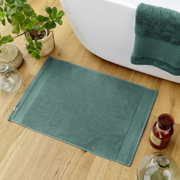 Tapis de bain 50x70 cm Éponge unie GARANCE Emeraude