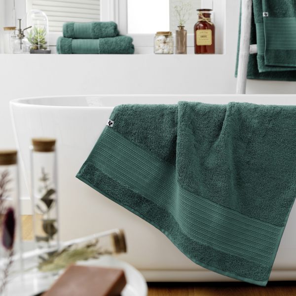 Drap de douche 70x130 cm Éponge unie GARANCE Emeraude