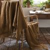 Plaid à franges 130x160 cm RPET GABIN Camel