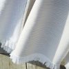 Fouta avec franges 95x180 cm Coton tissé teint + éponge NAËL Sable