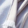 Fouta avec franges 95x180 cm Coton tissé teint + éponge NAËL Corail