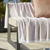 Fouta avec franges 95x180 cm Coton tissé teint + éponge NAËL Corail