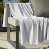 Fouta avec franges 95x180 cm Coton tissé teint + éponge NAËL Nénuphar