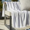 Fouta avec franges 95x180 cm Coton tissé teint + éponge NAËL Galet