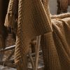 Plaid à franges 180x220 cm RPET GABIN Camel