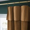 Rideau ajustable + 8 anneaux pince 140x270 cm Velours de coton CÉSAR Camel