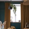 Rideau ajustable + 8 anneaux pince 140x270 cm Velours de coton CÉSAR Camel