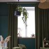 Rideau ajustable + 8 anneaux pince 140x270 cm Velours de coton CÉSAR Thym