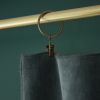 Rideau ajustable + 8 anneaux pince 140x270 cm Velours de coton CÉSAR Ardoise