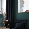 Rideau ajustable + 8 anneaux pince 140x270 cm Velours de coton CÉSAR Minuit