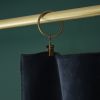 Rideau ajustable + 8 anneaux pince 140x270 cm Velours de coton CÉSAR Minuit
