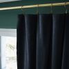 Rideau ajustable + 8 anneaux pince 140x270 cm Velours de coton CÉSAR Minuit