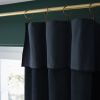 Rideau ajustable + 8 anneaux pince 140x270 cm Velours de coton CÉSAR Minuit